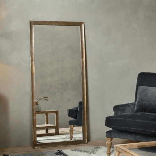 Image showing the Yadur Full Length Mirror, Antique Brass product.