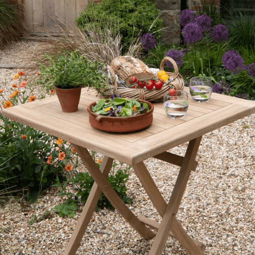 Image showing the Iris Square Folding Table, Teak product.