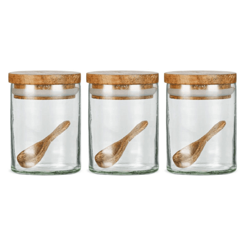 Image showing the Izaan Set of 3 Spice Jars, Clear product.