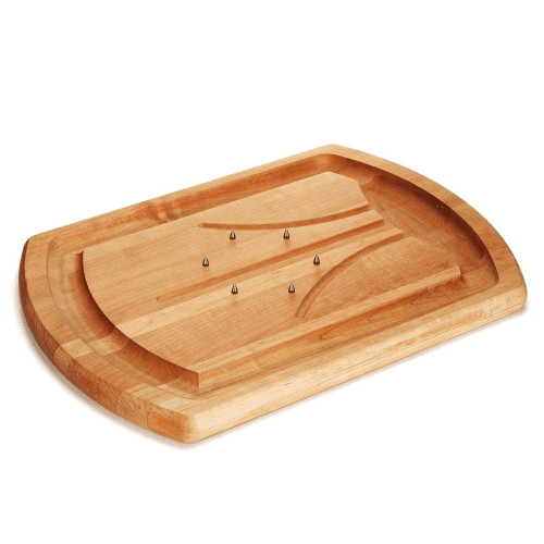 Image showing the Traditional Carving Board With Metal Spikes, Maple Wood product.