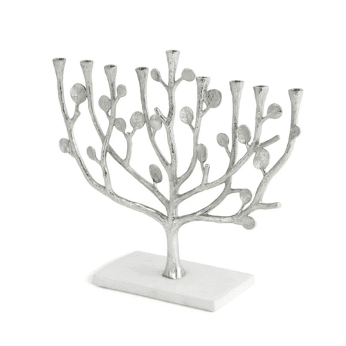 Image showing the Botanical Leaf Menorah, Nickeplate product.