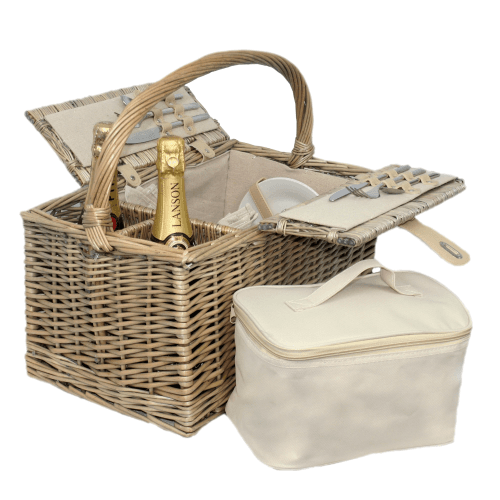 Image showing the Removable Chiller Picnic Hamper, Cream/Beige product.