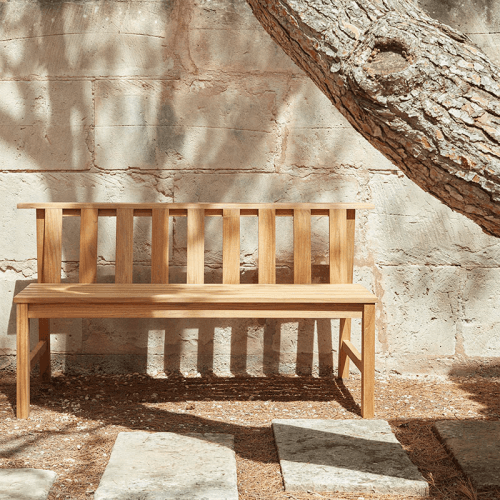 Image showing the Plank Outdoor Bench, Natural product.