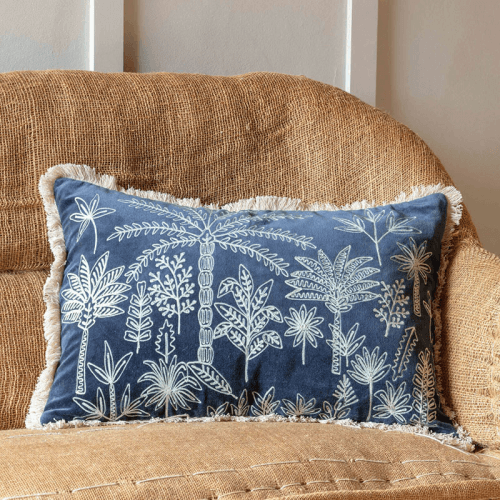 Image showing the Jungle Cushion, Navy product.