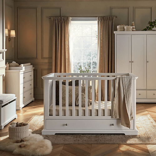 Image showing the Beaumont Cot Bed, White product.