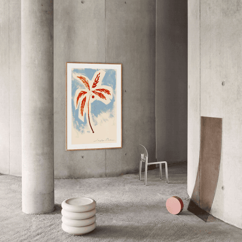 Image showing the Stormy Palm Art Print product.