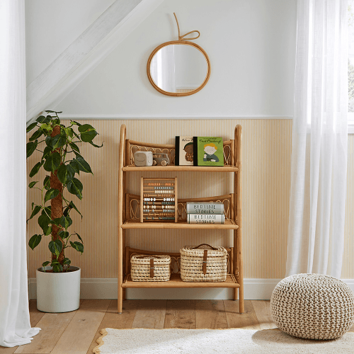 Image showing the Aria 3 Tier Shelving Unit, Rattan product.