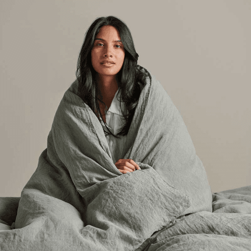 Image showing the Linen Duvet Cover, King, Moss product.
