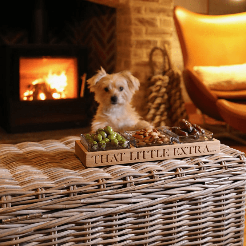 Nibbles Tray, Oak & Glass