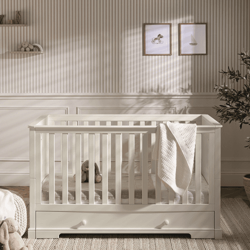 Image showing the Oxford 2 Piece Nursery Furniture Set (excl. Mattress), White product.