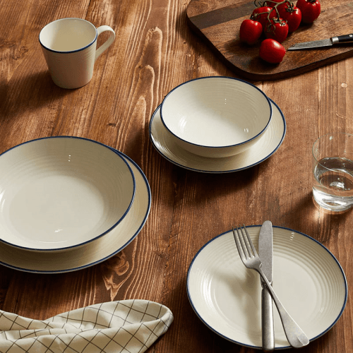 Image showing the Gordon Ramsay Maze Denim Line Set of 4 Pasta Bowls, White product.