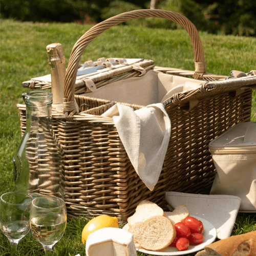 Image showing the Removable Chiller Picnic Hamper, Cream/Beige product.