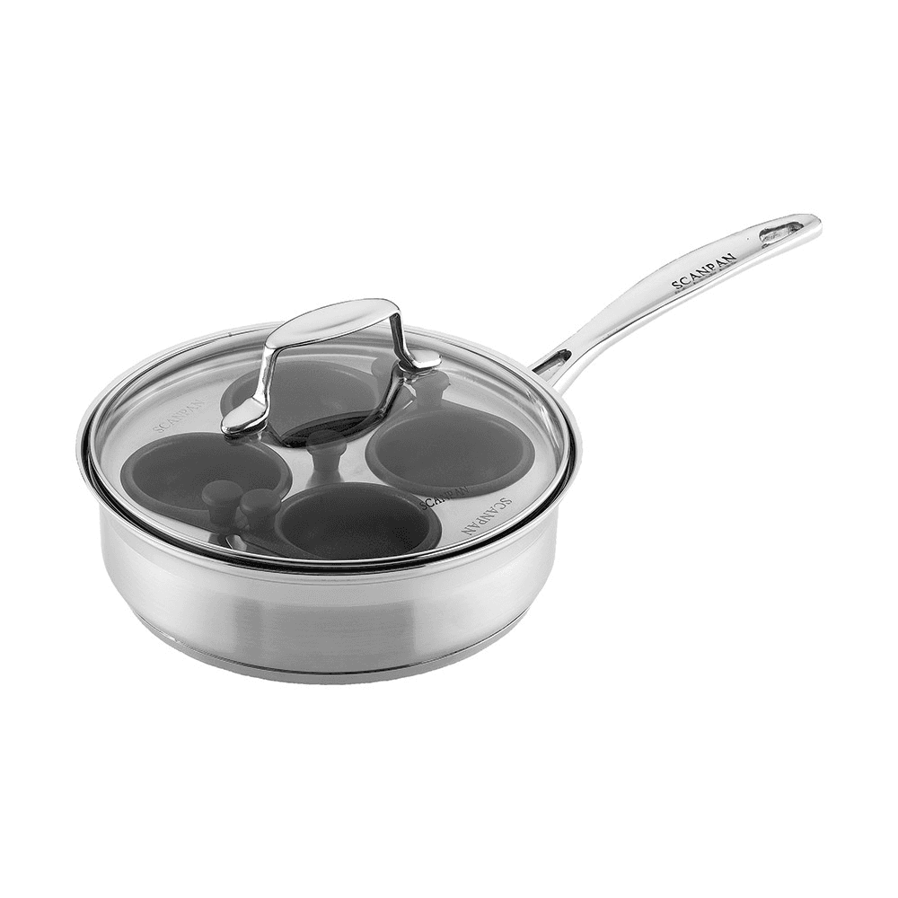 Impact Egg poacher set, Stainless Steel And Glass