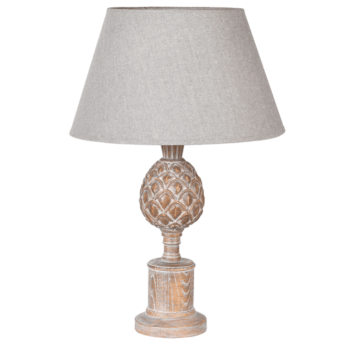 Image showing the Acorn Table Lamp with Linen Shade, Natural product.