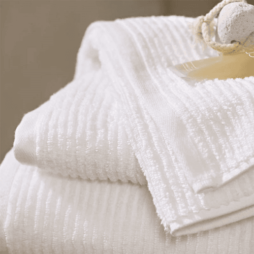 Image showing the Super Soft Pure Cotton Ribbed Bath Sheet, White product.