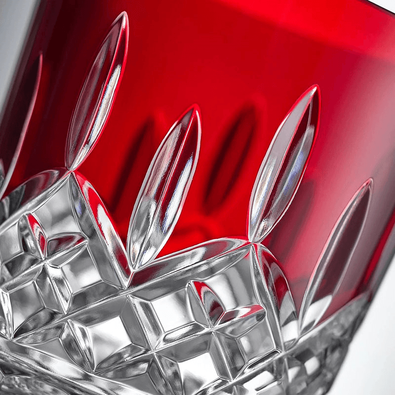 Lismore Set of 2 Double Old Fashion Tumblers, Red