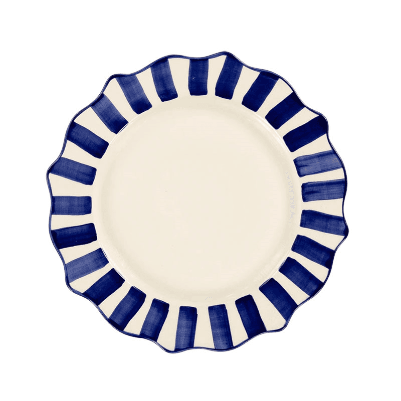 Scalloped Dinner Plate, Blue