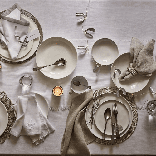 Image showing the Rustic Linen Set of 4 Napkins, Natural product.