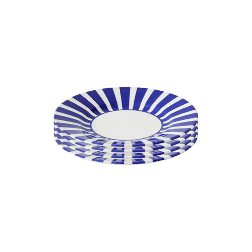 Image showing the Stecatto Set of 4 Side Plates, White and Blue product.
