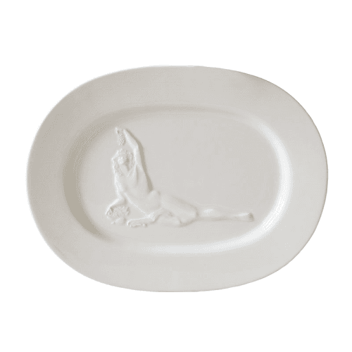 Image showing the Bacchus Ceramic Serving Plate, White product.