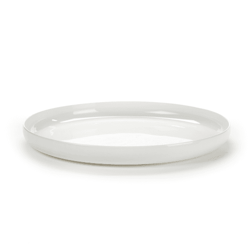 Image showing the Base Set of 2 glazed high plates, White product.