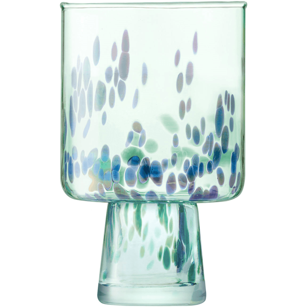 Sea Glass Set of 2 Wine Glasses, Ocean Blue