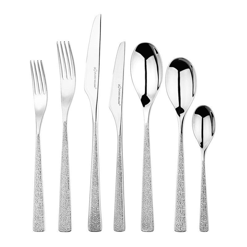 Tilia Crackle 42 Piece Cultery Set, Mirror Finish