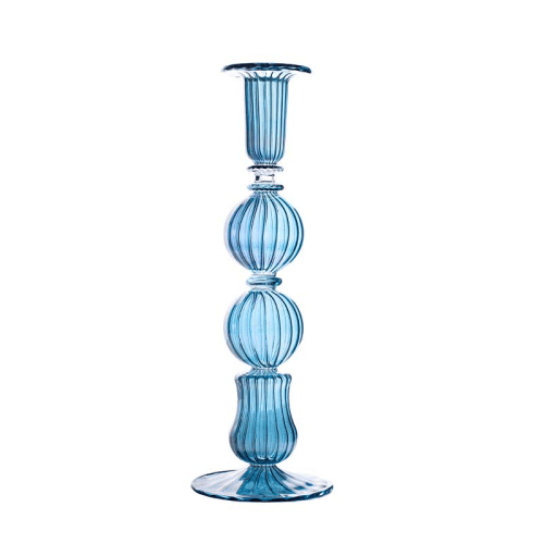 Image showing the Ombo Candlestick, H24 cm, Blue product.