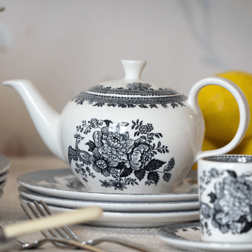 Image showing the Asiatic Pheasants Teapot, Black & White product.
