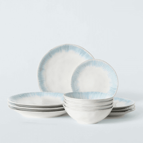 Image showing the Cove 12 Piece Dinner Set, Blue product.