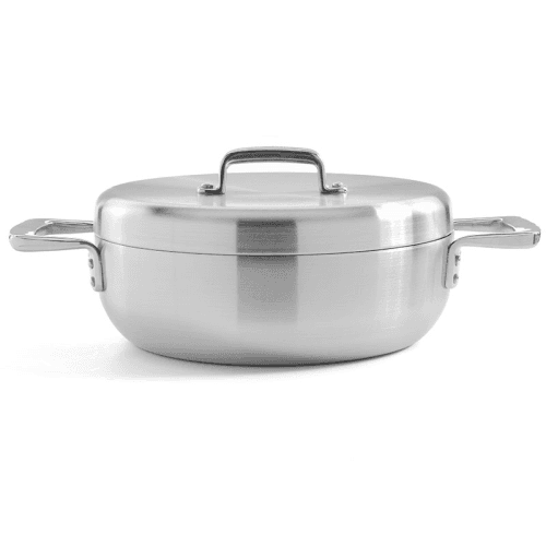 Image showing the Urban Triply Chefs Pan with Lid, Stainless Steel product.