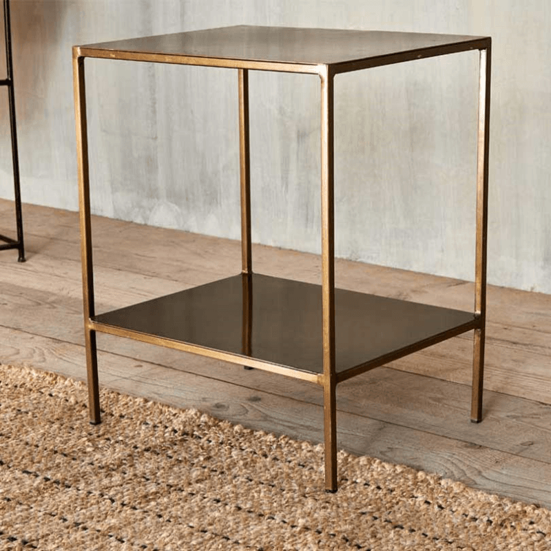 Mahi Side Table, Antique Brass