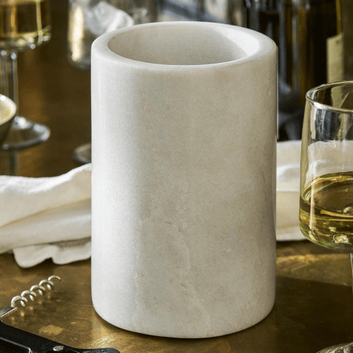 Image showing the Brompton Marble Wine Cooler, White product.