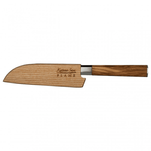 Image showing the Flame Santoku Knife, Olive Wood product.