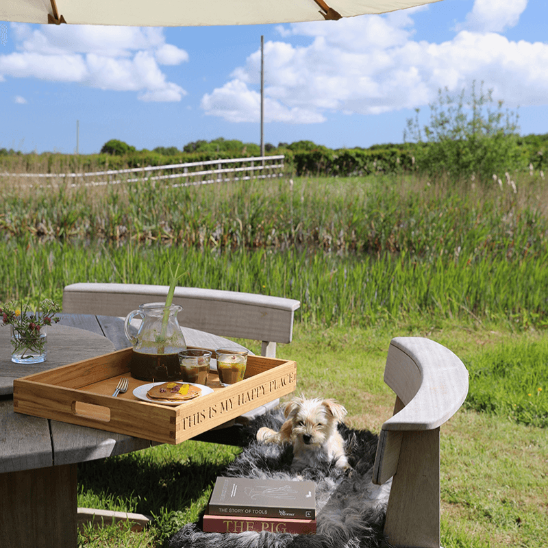 Personalised large butler tray, Oak