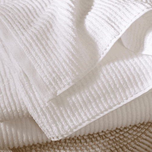 Image showing the Super Soft Pure Cotton Ribbed Bath Towel, White product.