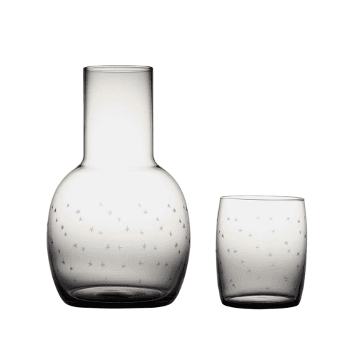 Image showing the Stars Carafe Set and Glass, Smoky product.
