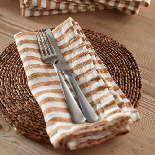 Image showing the Cora Mid Stripe Set of 4 Napkins product.