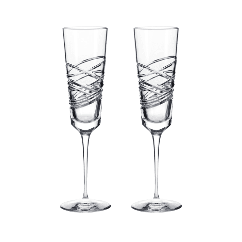 Image showing the Aran Set of 2 Champagne Flutes, Clear product.