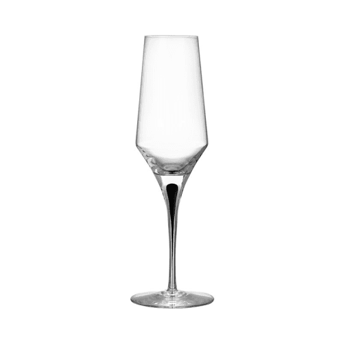 Image showing the Metropol Champagne Glass, Clear & Black product.