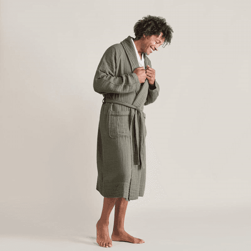 Image showing the The Dream Cotton Robe, Moss product.