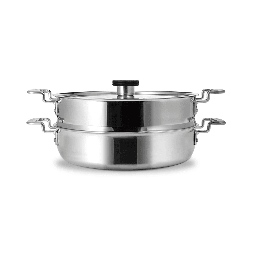 316 2 piece 28cm Low Casserole & Steamer Set, Stainless Steel