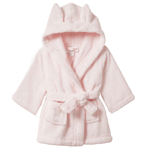 Image showing the Bunny Ears Baby Robe, Pink product.