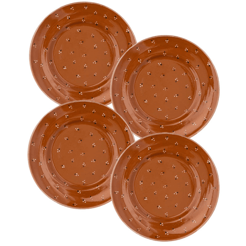 Image showing the Dotty Set of 4 Dinner Plates, Terracotta product.
