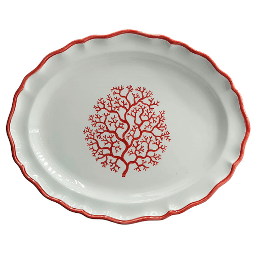Image showing the Coral Serving Plate, White product.