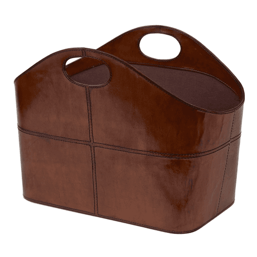 Image showing the Curved magazine basket, Tan product.