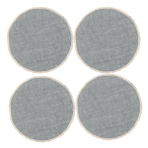 Image showing the Jute Set of 4 Round Placemats, Grey product.