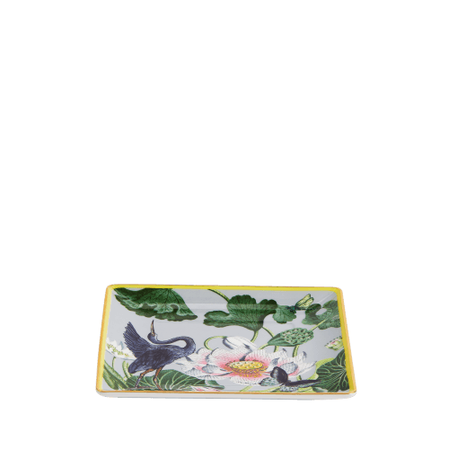 Image showing the Wonderlust Waterlily Gift Tray, Grey/Floral product.