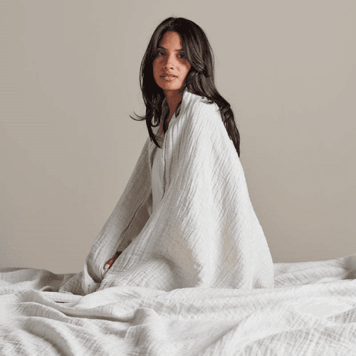 Image showing the The Linen & Cotton Throw, Clay product.
