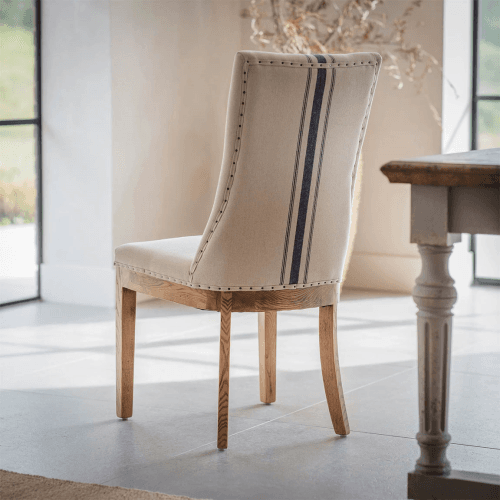 Image showing the Monroe Set of 2 Stripe Dining Chairs, Blue product.